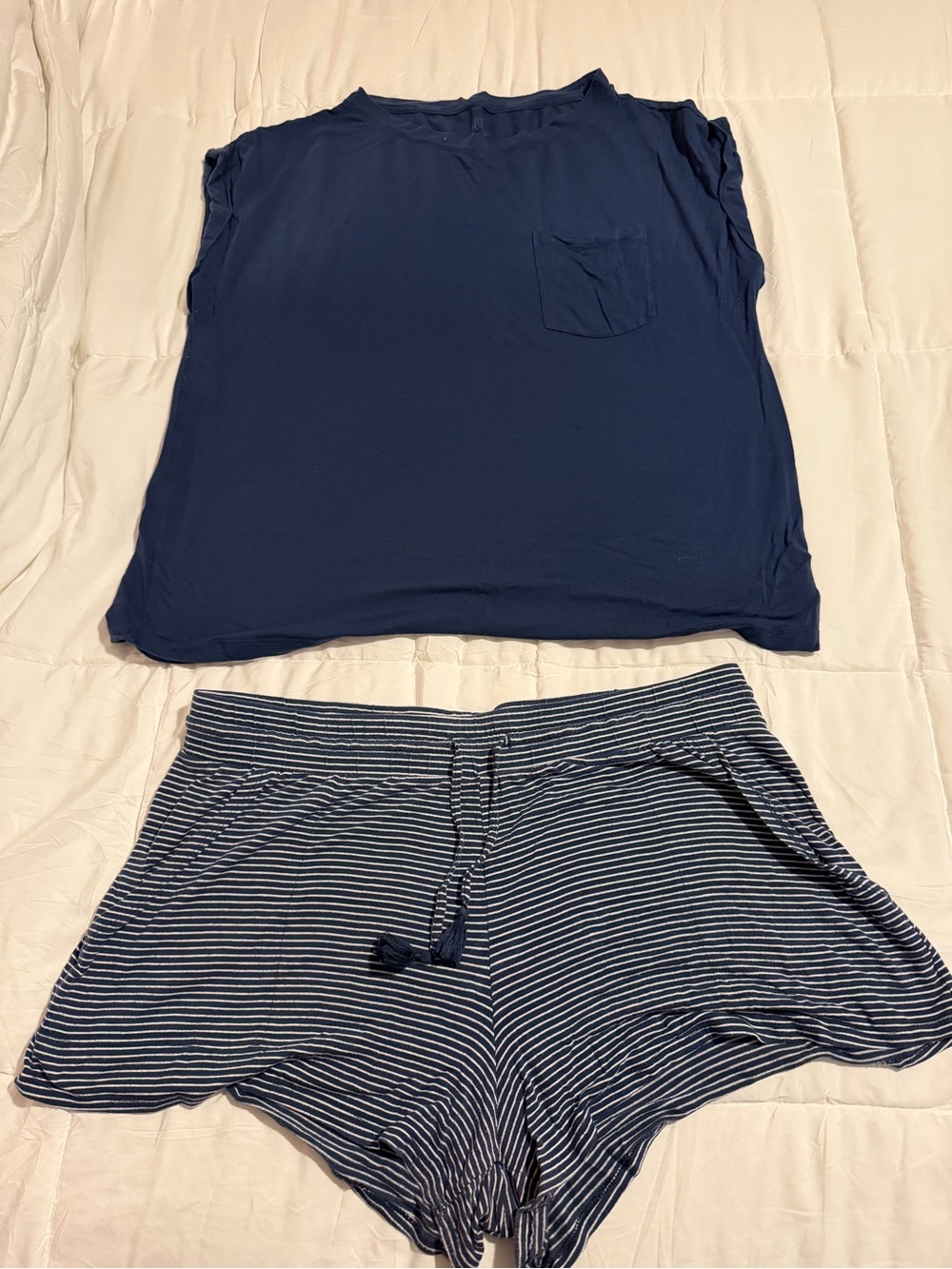 Stars Above Navy Pocket Tee and Striped Lounge Shorts Set